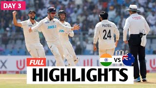 India vs New Zealand 3rd Test Match DAY 3 Highlights  IND vs NZ Test Highlights [upl. by Talbert]