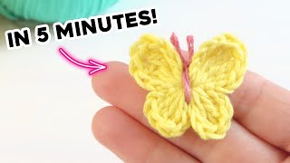 HOW TO CROCHET A BUTTERFLY ➜ Crochet these easy butterflies in seconds [upl. by Eelra]