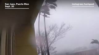 Hurricane Maria brings extreme wind and rain to Puerto Rico [upl. by Yenhoj]