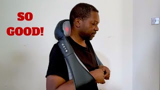 Snailax Shiatsu Neck Shoulder Massager with Heat  Cordless Shiatsu [upl. by Chemaram]