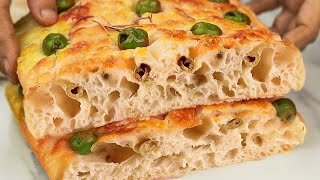 Big Bubble NOKnead Focaccia Bread  SOFT amp EASY Focaccia [upl. by Alfredo]