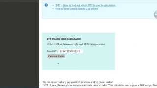 ZTE unlock code calculator  How To [upl. by Nertie]