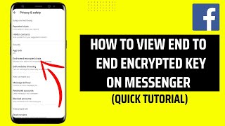 How To View End To End Encrypted Key On Messenger [upl. by Riggall]