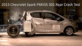 20132015 Chevrolet Spark FMVSS 301 Rear Crash Test 50 Mph [upl. by Clevey]