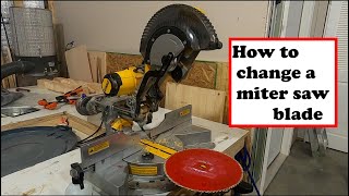 How to replace a Dewalt 12quot miter saw blade DW715  Cool trick [upl. by Irfan]