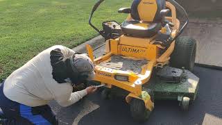 How to adjust the deck on a mower Cub cadet Ultima ZT2 [upl. by Lhamaj]