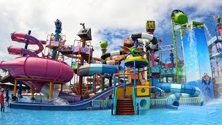 Try All Water Slides For Young Adult At Columbia Pictures Aquaverse in Pattaya Thailand [upl. by Ohploda]