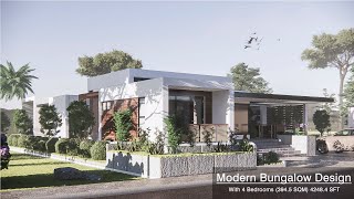 Modern Bungalow House Design with 4 Bedrooms 263x15 Meters [upl. by Rossi]