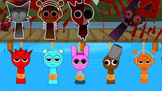 Red Blue Pink Brown Orange  Who will be saved Funny Sprunki incredibox Cartoon [upl. by Eilrebma777]