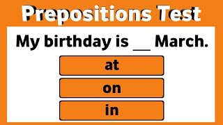 Prepositions Quiz। Grammar Test [upl. by Candra]