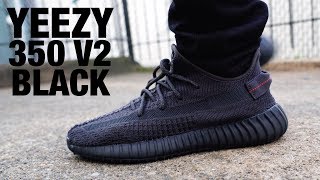 Adidas YEEZY Boost 350 V2 Black Non Reflective REVIEW amp On FEET [upl. by Cohleen]