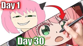 I Learn to Draw Anime for 30 Days no experience [upl. by Forlini]