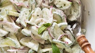 Creamy Cucumber Salad with Lemon Yogurt Dressing [upl. by Preston]