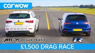 Volkswagen Golf R vs Cupra Ateca  DRAG amp ROLLING RACE [upl. by Anauq470]