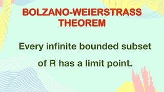 Bolzano weierstrass theorem  Real analysis  Metric Space  Basic Topology  limit point  Msc bsc [upl. by Olra]