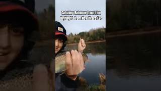 Catching Rainbow Trout at the Lake girlswhofish rainbowtrout fishing lake girlsfishing [upl. by Shiri438]