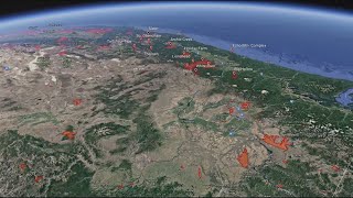 Google Earth shows current wildfire perimeters in Oregon [upl. by Paehpos]