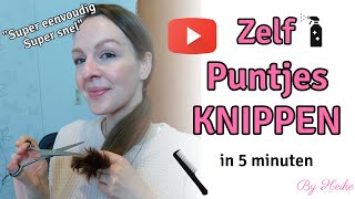 Zelf je PUNTJES KNIPPEN lang haar  Tinkerbell Vlogs [upl. by Andy586]