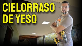 COMO HACER UN CIELORRASO DE YESO PASO A PASO drywall o tablaroca [upl. by Yelsel]