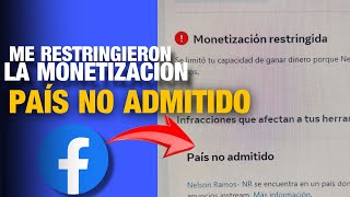 Monetización Restringida POR PAÍS NO ADMITIDO  SOLUCIÓN [upl. by Cacia424]