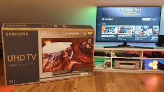 Samsung 50quot 4K UHD RU7400 Smart TV 2019 Unboxing and Setup [upl. by Neimad]