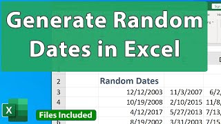 Generate Random Dates in Excel  EQ 85 [upl. by Issi]