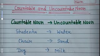 Countable and Uncountable Noun  English Grammer  Countable noun  Uncontable Noun [upl. by Drawyah]