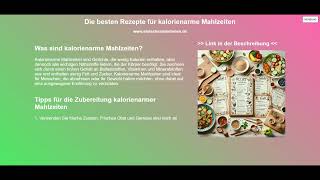 Die besten Rezepte für kalorienarme Mahlzeiten [upl. by Ivor]