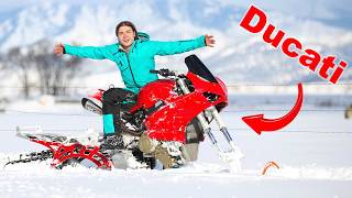 I Built The Worlds Fastest Snow Bike 2024 Ducati V4 [upl. by Dermott418]