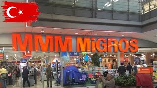 First time Grocery Store Tour in ISTANBUL MM Migros [upl. by Nnaylloh]