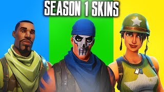 ALL SEASON 1 SKINS in FORTNITE SEASON 1 SKINS SHOWCASE  Fortnite Battle Royale [upl. by Yrohcaz]