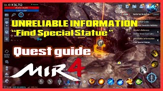 Mir4  UNRELIABLE INFORMATION quotFind Special Statuequot Quest Guide [upl. by Nylrebmik]