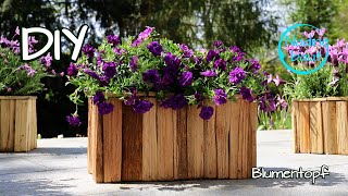 Pflanzkübel selber machen  Blumentopf aus Holz  Pflanzgefäß selber bauen  Gartendeko DIY [upl. by Carmena928]