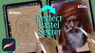 Perfect Pastel Secret in Procreate Real time record Start to Finish [upl. by Onaicnop]