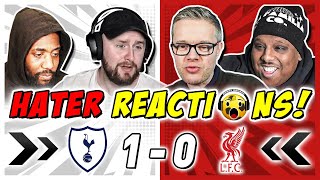 SPURS RIVALS amp HATERS REACTION TO TOTTENHAM 10 LIVERPOOL  CARABAO CUP FAN REACTIONS [upl. by Hadsall487]