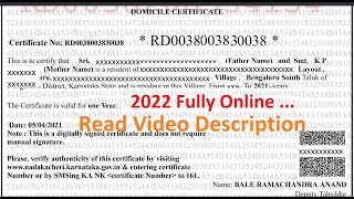 ⚡⚡Karnataka Domicile Certificate Step By Step Application Process Certificate Download Process 2023 [upl. by Drofiar61]