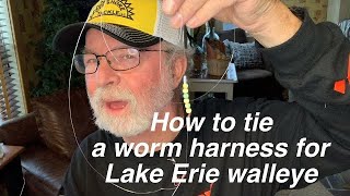 Tying a worm crawler harness for walleye walleye lakeerie wormharness fishing [upl. by Muhammad]