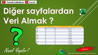 Excelde Diğer Sayfalardan Veri Almak [upl. by Omura]