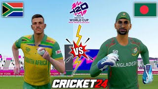 Revenge Battle  Bangladesh vs South Africa  T20 World Cup 2024  Cricket 24 Gameplay [upl. by Soutor465]