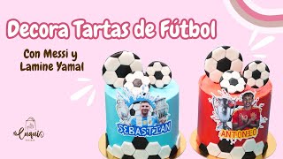 ¡Decora Tartas de Fútbol con Messi y Lamine Yamal 🎂 Tutorial Paso a Paso ⚽ España y Argentina [upl. by Ymereg861]