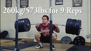 260kg ATG Squat for 9 reps Easy 180kg Snatch and 270kg Deadlift for 7 reps  Old and New Footage [upl. by Bikales]