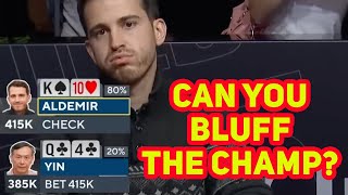 WSOP Main Event Champion Koray Aldemir in Tough Spot for Tournament Life [upl. by Skyler488]