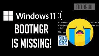 How to fix BOOTMGR is Missing Windows 11  FIXED 2024 Tutorial [upl. by Ynohtnad983]