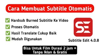 Cara Membuat Subtitle Otomatis  Subtitle Edit [upl. by Feola]