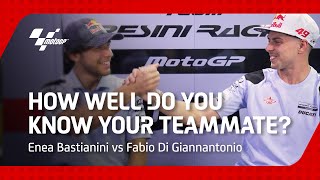 Enea Bastianini vs Fabio Di Giannantonio  How well do you know your teammate [upl. by Eustache400]