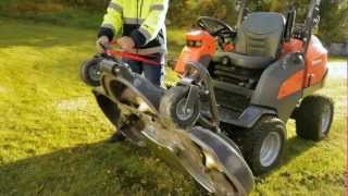 Husqvarna P 525D  service position and cutting deck maintenance [upl. by Noemi557]