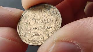 10 France centimes 1950  value 030€ [upl. by Sharai]