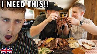 Brit Reacts to Brits try the 1 Texas BBQ in the World [upl. by Ahsenev]