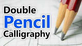 Writing Italic Calligraphy with two pencils [upl. by Jenn330]