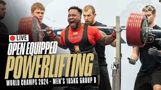 🔴 LIVE Powerlifting  Mens 105kg Group B  World Open Equipped Championships [upl. by Aday909]